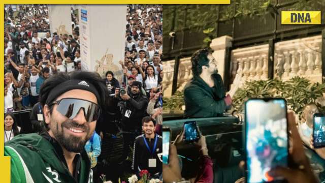 An Action Hero star Ayushmann Khurrana waves at fans outside Shah Rukh Khan's bungalow Mannat - Vimarsana News