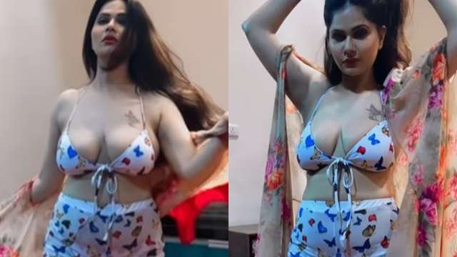 640px x 360px - XXX fame Aabha Paul dances to famous Bollywood songs in sexy videos