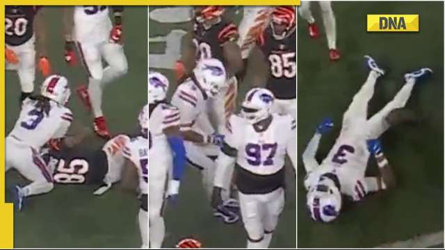 American Football Player Damar Hamlin Collapses After Tackle During NFL ...