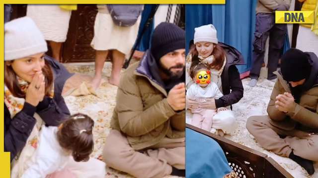 640px x 360px - Anushka Sharma offers prayers with husband Virat Kohli, daughter Vamika at  Baba Neem Karoli's ashram in Vrindavan