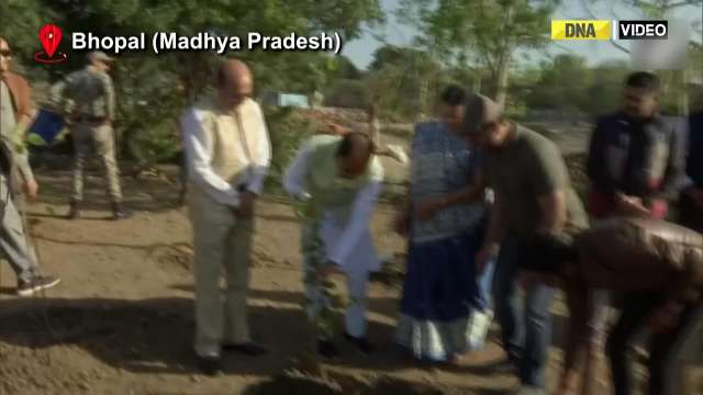 MP CM Shivraj Singh Chouhan Plants Sapling At Park In Bhopal