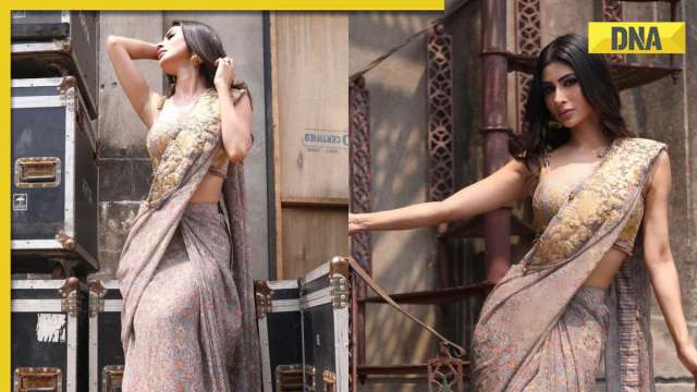 Mouni Roy drapes grey georgette saree by designer Nikita-Vishakha, price is... - Vimarsana News