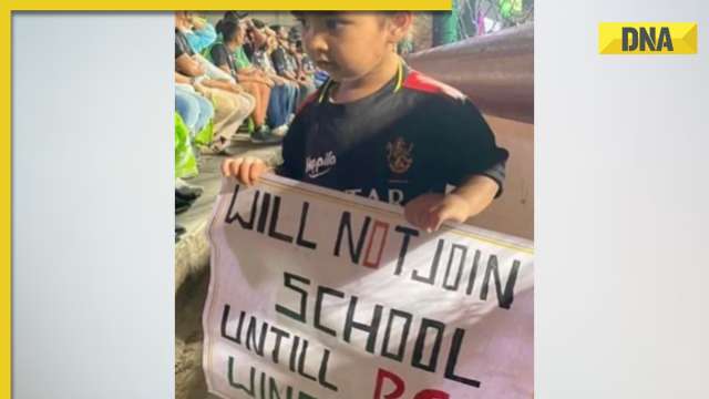 'No school until RCB wins': Little boy's placard sparks meme fest on Twitter - Vimarsana News