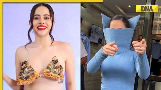 After wearing bikini top made of pizza slices, Urfi Javed distributes pizzas to paps: Watch