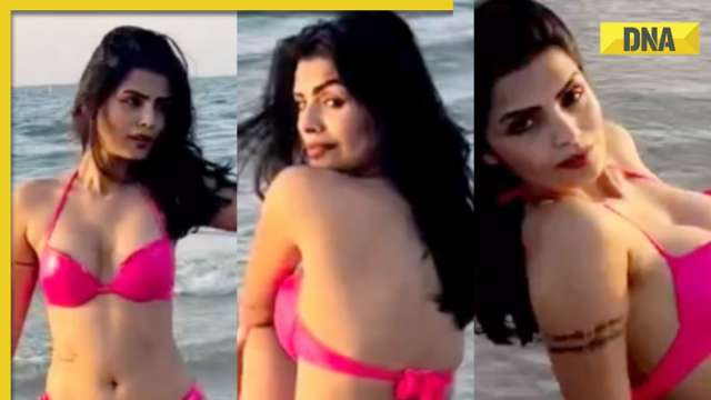 Viral video: Bigg Boss star Sonali Raut burns the internet in pink bikini on a beach, watch