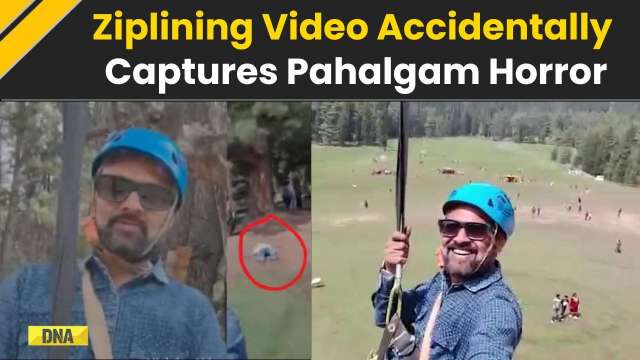 Pahalgam Attack: Ziplining Tourist Captures Jammu Kashmir Terror Attack, Tourists Running For Life