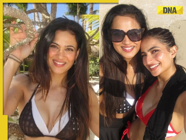 Shweta Tiwari slays in bikini on Mauritius trip with daughter Palak Tiwari, son Reyansh; SEE PICS
