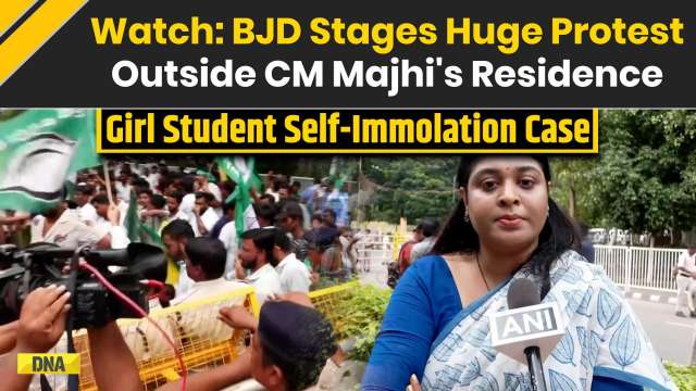 Odisha Girl Self-Immolation Case: BJD Protests Outside CM Residence; FM College Self Immolation Case