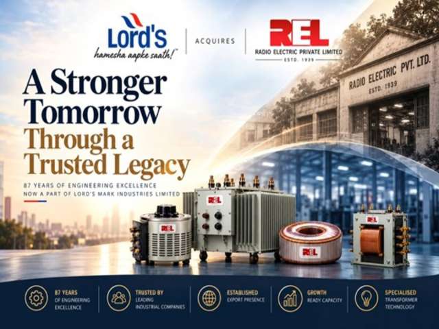 dnaindia.com - DNA Web Team - Lord's Mark Industries Limited Acquires Radio Electric Private Limited, Combining Engineering Heritage with New Growth Opportunities