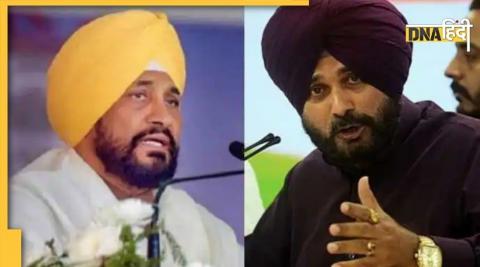 Navjot Singh Sidhu with Charanjit Singh Channi.