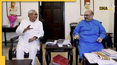 Nitish Kumar with Amit Shah. (File Photo)