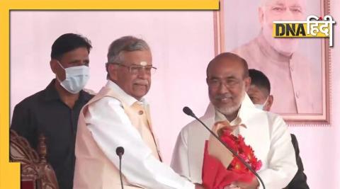 Manipur: After a big victory, N. Biren Singh took oath as CM for the second time