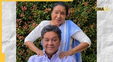 Asha Bhosle with son 