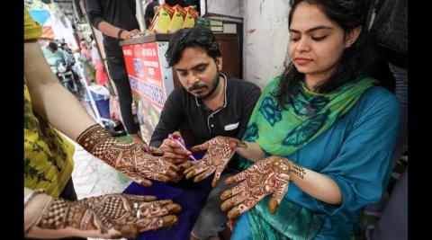 Women's craze for hena