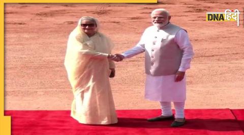 Prime Minister Narendra Modi receives Bangladesh PM Sheikh Hasina