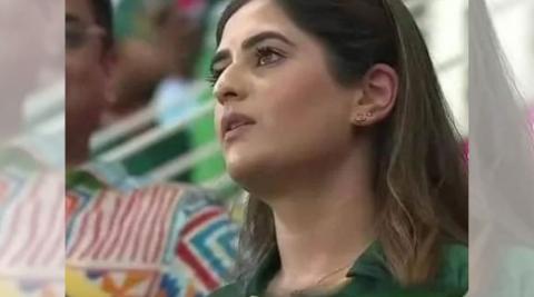 Pakistan fan tense reaction face