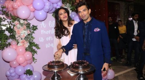 Bipasha Basu And Karan Singh Grover Cut Cake