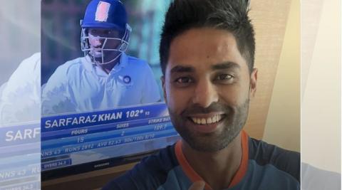 Suryakumar Yadav Thumbs Up for Sarfaraz khan