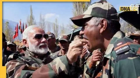 Narendra Modi with Indian Army at Diwali