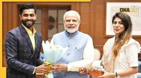 Rivaba Jadeja, Ravindra Jadeja and PM Modi