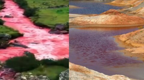 color of the river has become red even in Peru