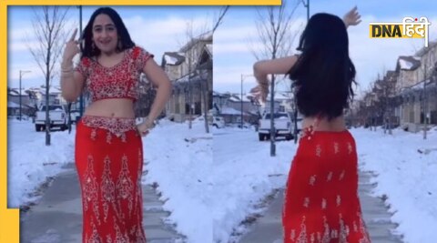 Viral video of woman dancing in snowfall