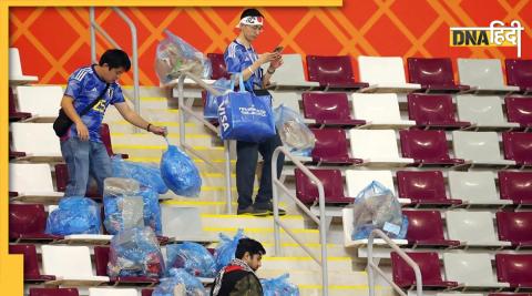 Japanese fans clean up stadium after japan vs germany