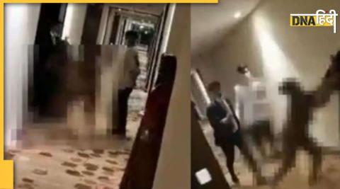 jaipur naked woman video viral misbehaves with hotel staff