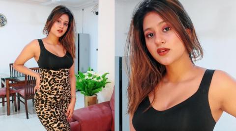 Anjali Arora Glamours Animal Print Dress