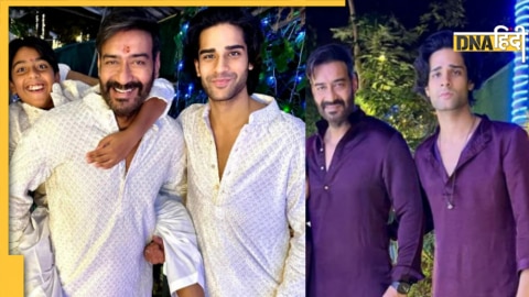 Aaman Devgan and Ajay Devgn