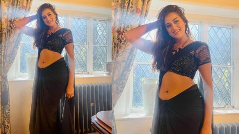 Yamini Singh sizzling hot in black saree