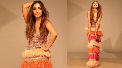 Malaika Arora multi coloured tassel dress