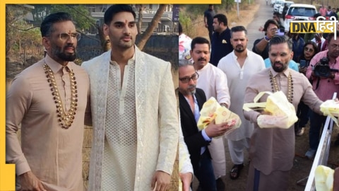 KL Rahul-Athiya Shetty Wedding : Suniel Shetty & son 