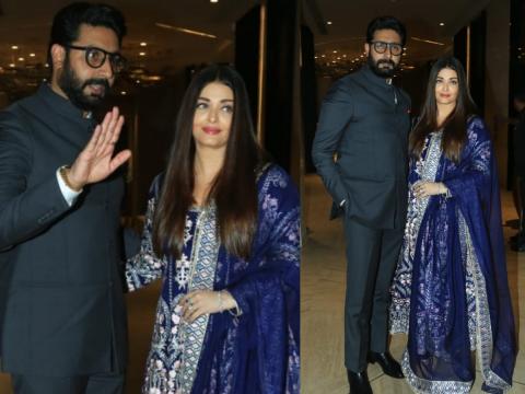 Aishwarya Rai And Abhishek Bachchan At Subhash Ghai Birthday Party