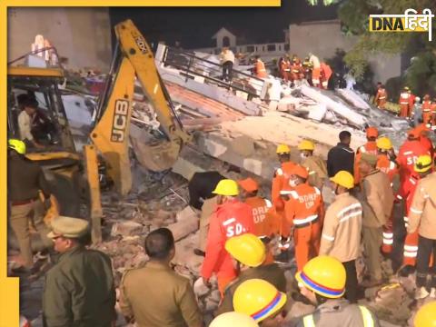 lucknow building collapse hasanganj rescue operation continue brijesh pathak on ground zero get latest update