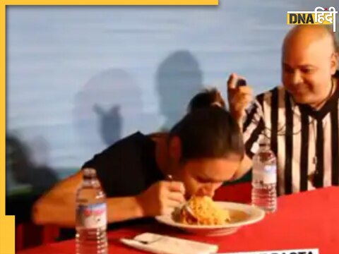 girl finishing 100 gm bowl pasta guinness world records watch viral video