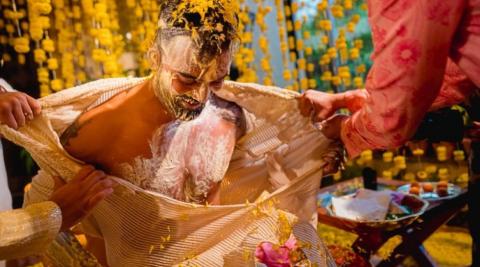 KL Rahul Kurta-Faad Haldi Ceremony Photo