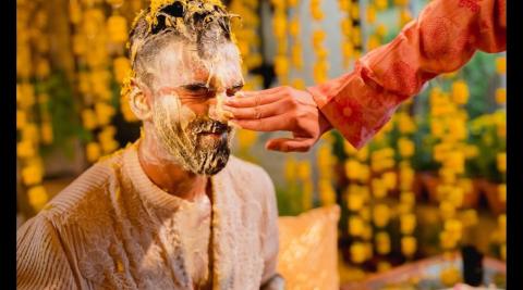 KL Rahul Athiya Shetty Cute Picture From Haldi Ceremony