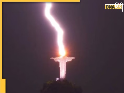 brazil lightning strikes christ redeemer statue stuns photo viral on social media 