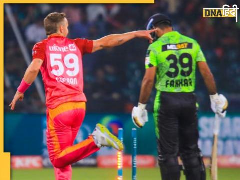 psl 2023 tom curran bowled out fakhar zaman lahore qalandars vs islamabad united scorecard