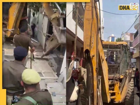 umesh pal murder up police prayagraj bulldozer action accused khalid jafar house demolished ateeq ahmad gang 