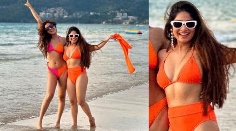 Krishna Mukherjee Orange Bikini Photos