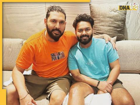 yuvraj singh meets rishabh pant and motivate him said this-champion-will-stand-again ind vs aus odi series