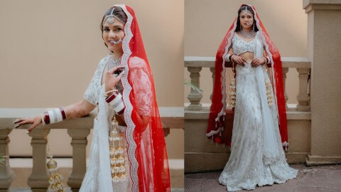 Dalljiet Kaur looks beautiful bridal outfit 