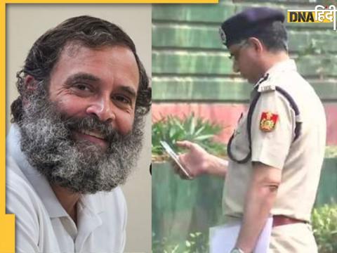 कांग्रेस नेता राहुल गांधी के घर पहुंची पुलिस. (तस्वीर-ANI)