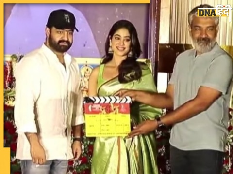 NTR 30: SS Rajamouli with Jr NTR and Janhvi Kapoor (pc: Twitter)