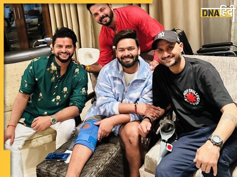 Harbhajan Singh Meets Rishabh Pant With Raina and Sreesanth