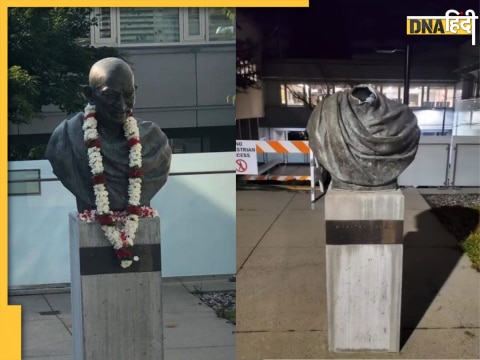 canada mahatma gandhi statue vandalised kahlistani supporters  simon fraser university burnaby india condemns