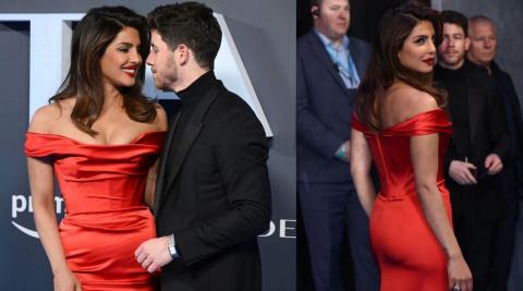 Nick Jonas Crazy Over Priyanka Chopra Red Hot Look