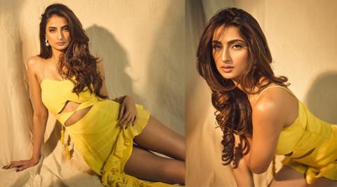 Palak Tiwari Sizzling Yellow Short Dress